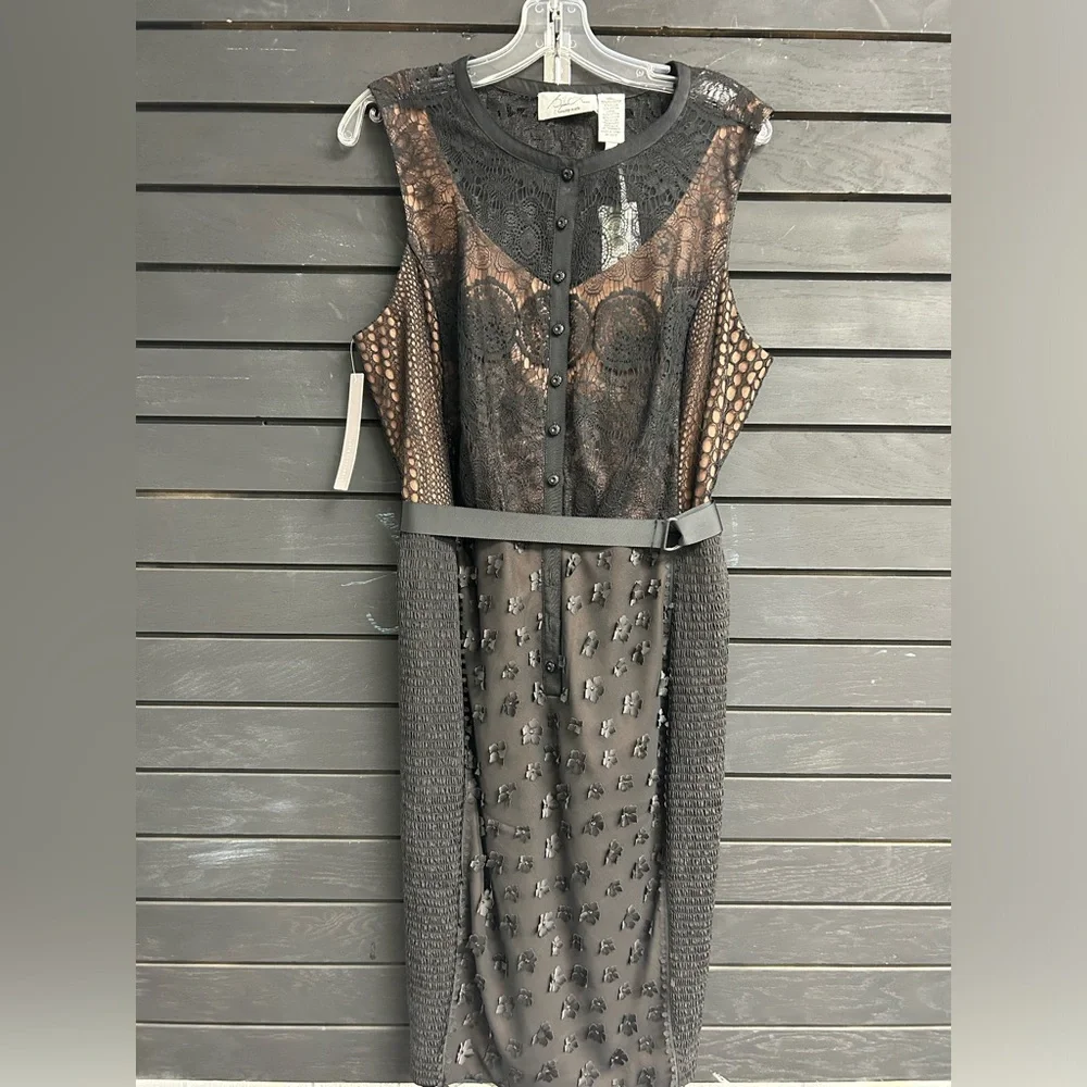Anthropologie Black  Lace Dress NEW - Picture 2 of 12